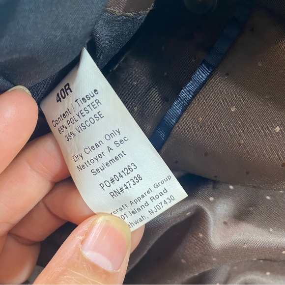 Tommy Hilfiger Blazer Jacket Men’s 40R Herringbone Plaid Brown black Sports Coat - Picture 4 of 15